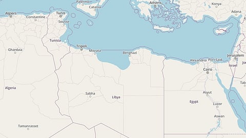 Map showing Libya and the Mediterranean Sea