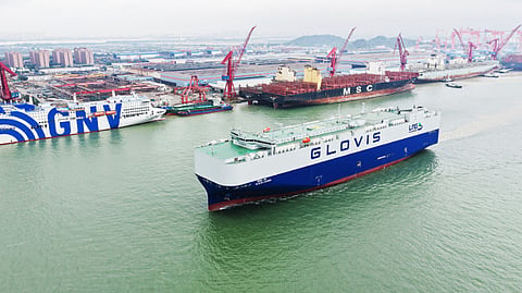 Glovis Leader, a Panamanian-flagged vehicle carrier owned by South Korean shipping company HMM