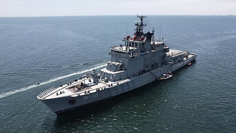 The Ecuadorian Navy patrol vessel BAE Jambelí. The ship had previously served with the Korea Coast Guard as KCG 3301 from 1994 to 2024.