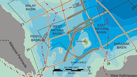 Map of Natuna Sea and its offshore blocks, Indonesia