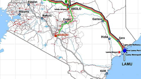 Map showing Kenya's Lamu County as part of the LAPSSET Corridor