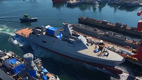 Launch of the Royal Malaysian Navy littoral mission ship KD Tunku Laksamana Abdul Jalil at STM Defence's Istanbul shipyard, May 24, 2026