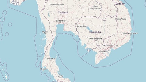 Map showing Gulf of Thailand