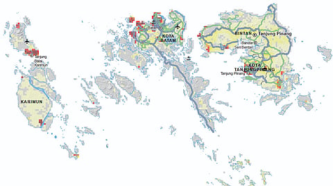 Map of Riau Islands province, Indonesia