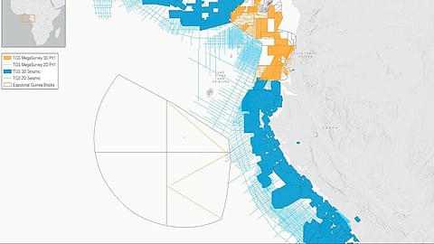 Map of seismic survey area in Equatorial Guinea