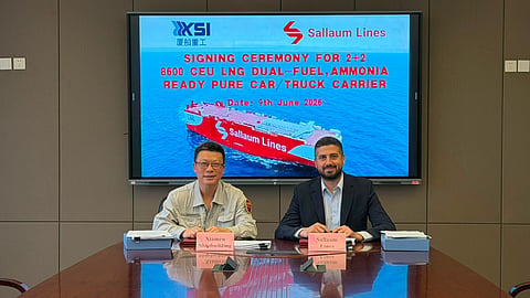 PCTC contract signing ceremony between Sallaum Lines and Xiamen Shipbuilding Industry, June 15, 2026