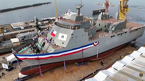 The Chilean Navy landing platform dock Magallenes during her launch ceremony, June 18, 2026