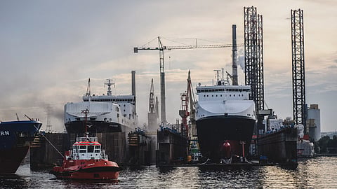 A shipyard in Gdynia, Poland