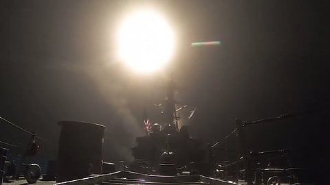 Missile launched from US warship as part of continued strikes on Iranian targets