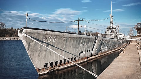 The decommissioned US Navy Gato-class submarine USS Silversides, which has been operating as a museum ship since the late 1980s