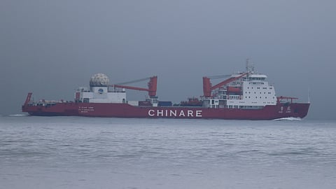 The Chinese research ship Xue Long transits through the US exclusive economic zone and over the US extended continental shelf in the Bering Sea with a declared destination of the Arctic, July 12, 2026.