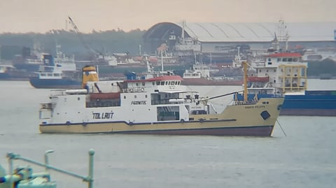 The Indonesian ferry Amukti Palapa, which was used to transport the 45 passengers and crew of a tour boat that had sunk in West Nusa Tenggara on July 16, 2026
