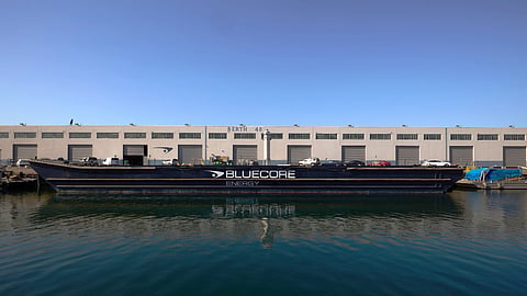 Bluecore Energy's floating barge with modular nuclear reactor