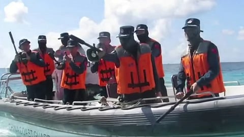 China Coast Guard personnel in a confrontation with Philippine Navy forces in the Second Thomas Shoal, July 21, 2026