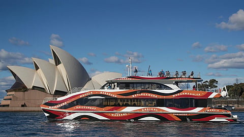 A One2Three-designed passenger vessel underway in Sydney Harbour