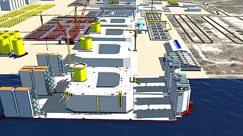 Illustration of NGE and BW Ideol's floating foundation fabrication facility