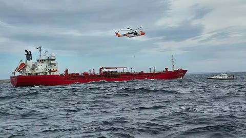 The Utkilen-operated tanker Bergstraum off the coast of Norway after she suffered an onboard explosion and a subsequent fire on July 28, 2026. The blaze has since been extinguished and none of her 15-strong crew suffered injuries from the incident.