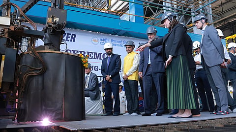 Cutting of the first steel for Svitzer's new 26-metre electric tugs at India's Cochin Shipyard