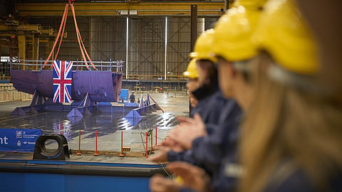 Laying of the keel of the Royal Navy support ship RFA Resurgent, September 3, 2026