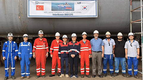 Keel-laying ceremony for Interocean, LS Marine Solution's future cable laying vessel, August 31, 2026
