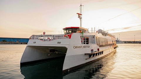 The Project 04580 commuter and sightseeing catamaran Sirius Vector