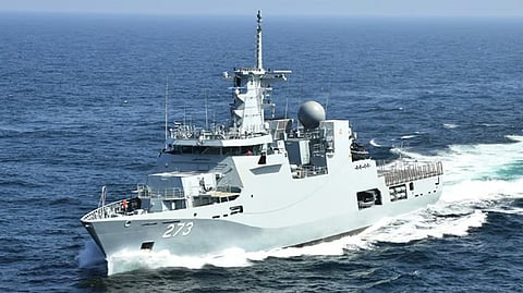 PNS Hunain, a Yarmook-class offshore patrol vessel of the Pakistan Navy
