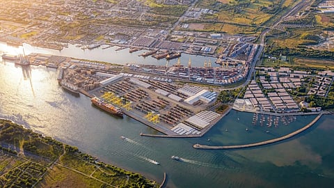 Artist's impression of the completed southern expansion at the Port of Klaipeda
