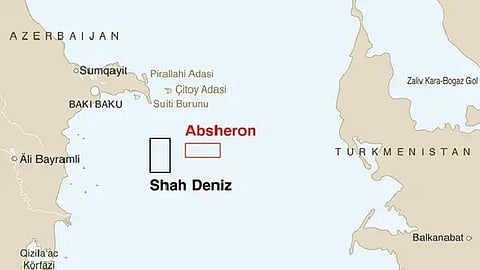 Map of Absheron gas field, Azerbaijan
