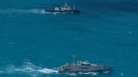 Australian and Indonesian patrol boats underway as part of Operation Jawline-Arafura, which entered its fifth year in 2026