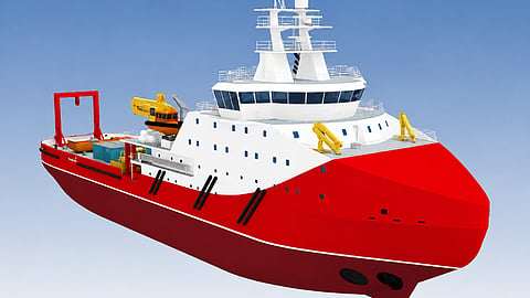 Rendering of a Project HSV05 hydrographic survey vessel
