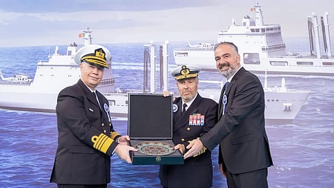 Keel laying ceremony of NRP Fernando Pessoa, the second logistics support ship for the Portuguese Navy