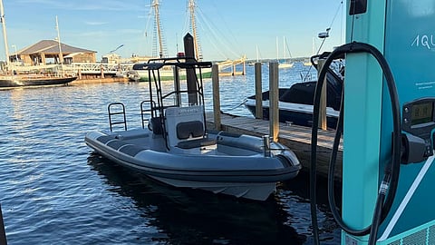 The Freshwater Research and Innovation Center's new Vita Power 24-foot electric research and training RIB