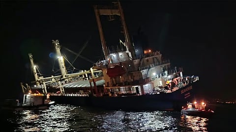 The listing cargo ship Seahorse off the coast of Lebanon, October 25, 2026