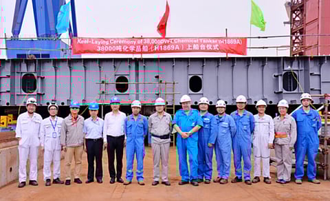 Hudong Zhonghua lays keel of 38,000DWT chemical tanker for Odfjell