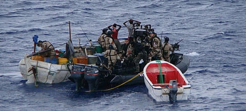 A group of suspected pirates are apprehended by EU NAVFOR elements in the Gulf of Guinea. (Photo: UN.org)