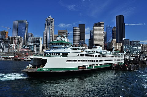 Wenatchee, a Jumbo Mark II-class vessel operated by Washington State Ferries (Photo: Wikimedia Commons/Joe Mabel)