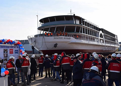 Lotos Shipyard launches paddle-wheel river cruise ship for Mashpromlizing