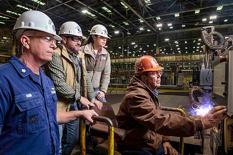 First steel cut for future US Coast Guard cutter Calhoun
