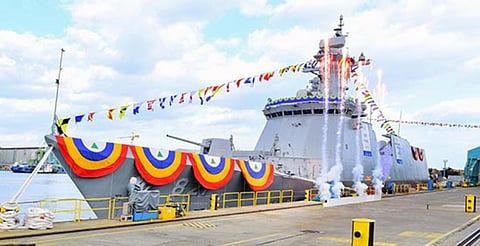 HHI launches South Korean Navy’s third Daegu-class frigate
