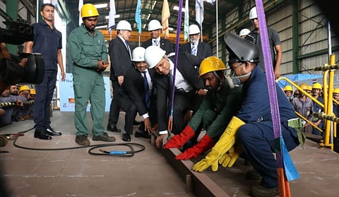 Colombo Dockyard lays keel of third pilot launch for SLPA