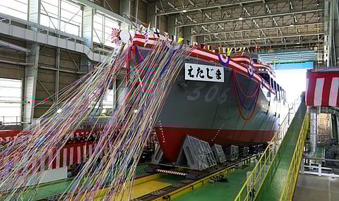 Japan’s third Awaji-class minesweeper launched at JMU