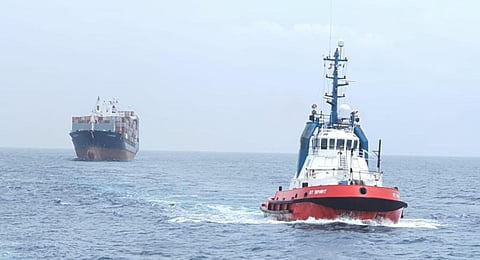 Kotug provides salvage assistance for fire-stricken containership off Mozambique