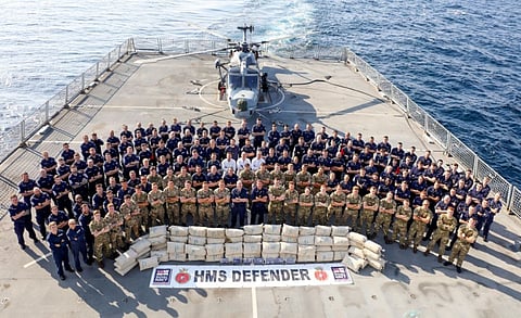 Royal Navy destroyer HMS Defender nets second drug bust in Indian Ocean