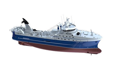 Vyborg Shipyard cuts steel for second Project KMT02 trawler for Atlantrybflot