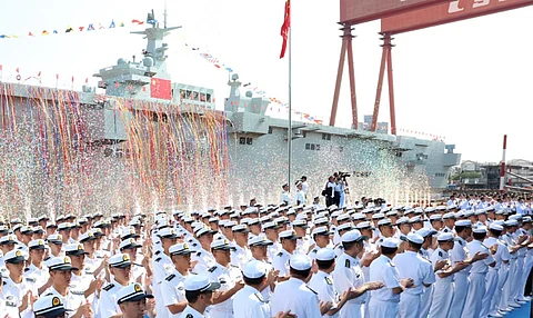 China's first Type 075 landing helicopter dock at its launching ceremony on September 25, 2019 (Photo: China State Shipbuilding Corporation)