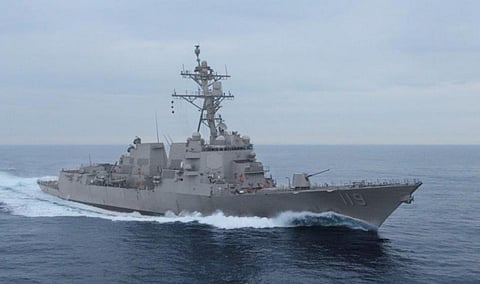 The HII-built future Arleigh Burke-class destroyer USS Delbert D. Black during sea trials (Photo: US Navy)