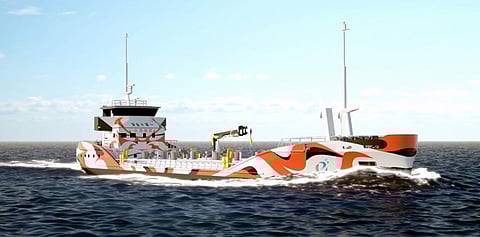 Rendering of a zero-emission tanker being developed by e5 Lab and its partners (Photo: e5 Lab/Mitsui OSK Lines)
