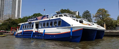 Two 18-metre catamaran ferries designed by Albatross Marine Design and currently operating in Bangkok (Photo: Chaophraya River Line)
