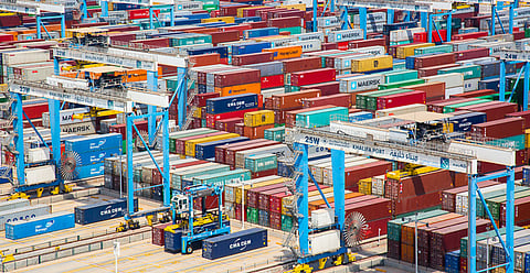 Containers at Khalifa Port (Photo: Abu Dhabi Ports)