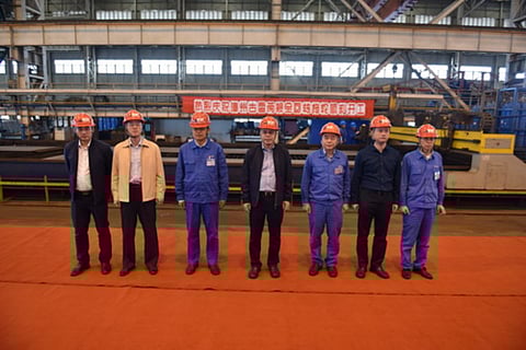 Jiangsu Zhenjiang cuts steel for two ASD tugs for Xiamen Port
